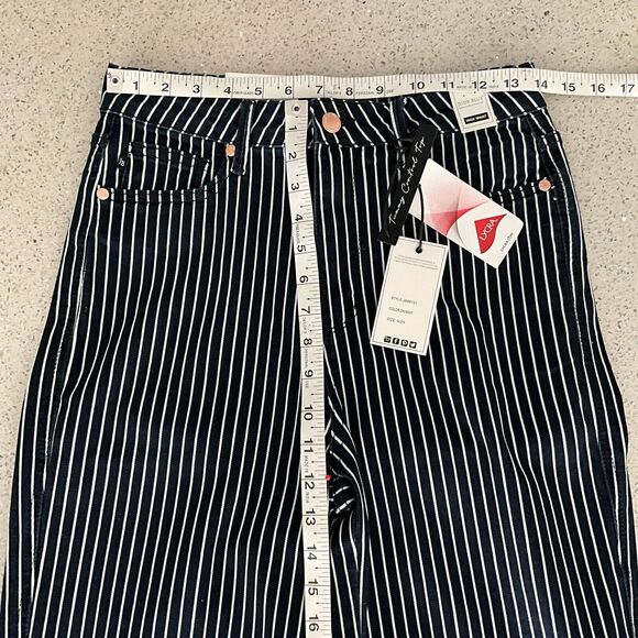 Judy Blue White Stripe Straight Fit Jeans High Rise Tummy Control 29 - Picture 6 of 10